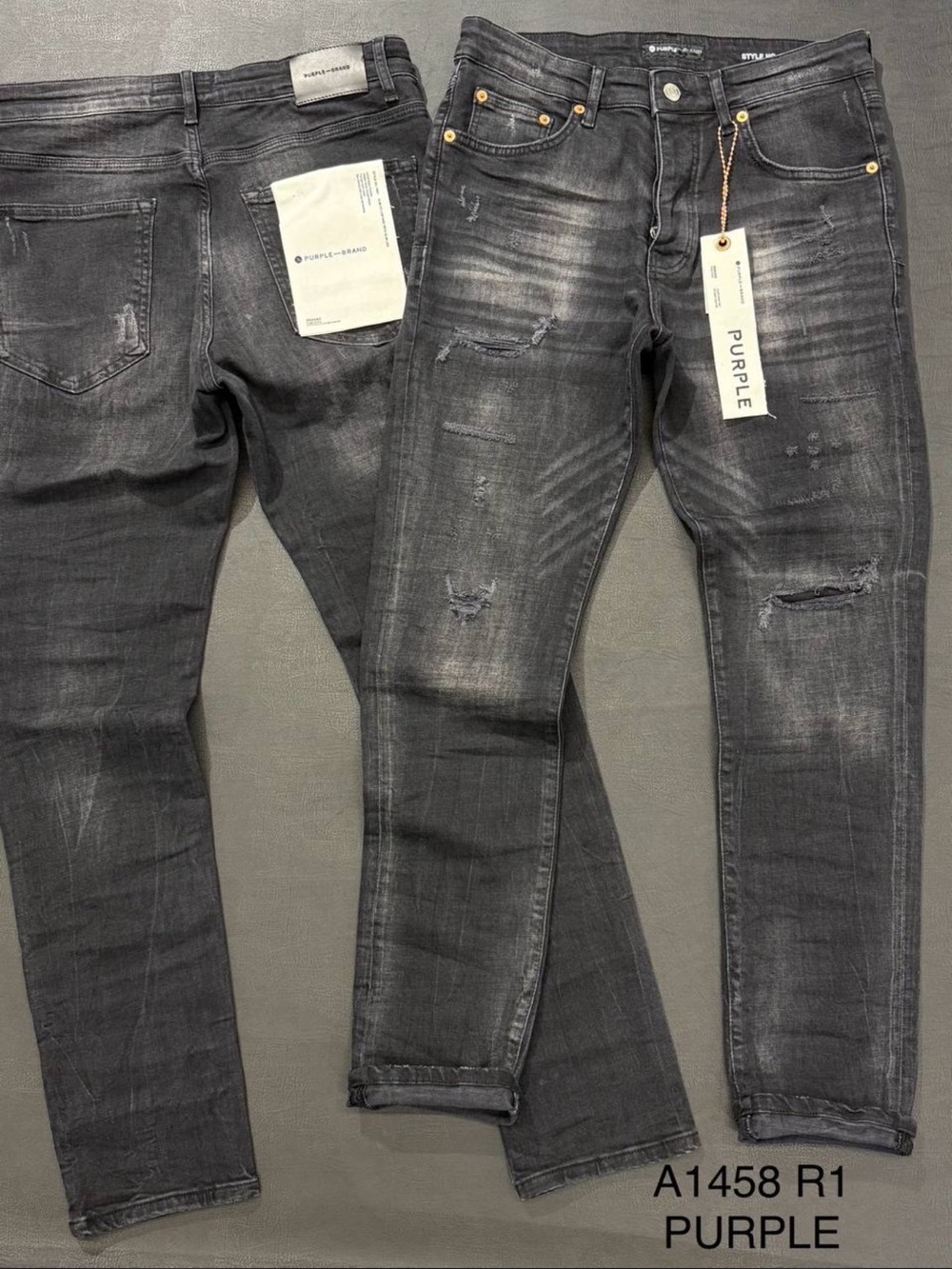 Purple Brand Distressed Black Slim Jeans